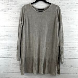 Raffi Linen Knit Tie Side Pullover Sweater Size M